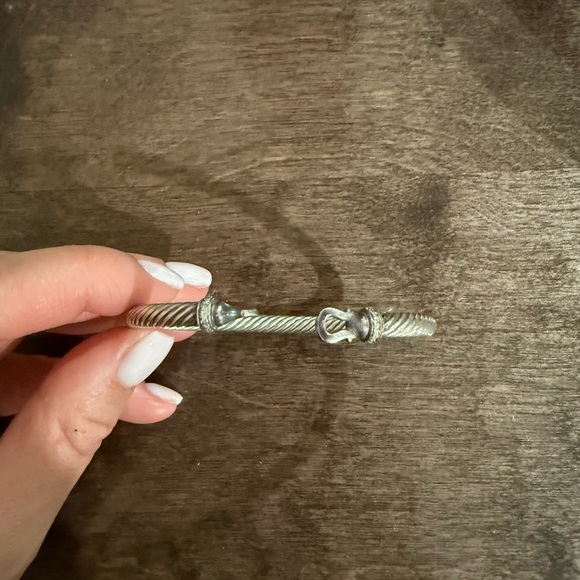 David Yurman Buckle Classic Cable Bracelet Sterling Silver with Diamonds, 5mm - Picture 4 of 6